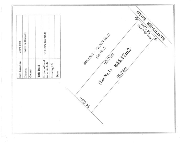 terrain en vente sur Grand Baie Grand Baie Terrain 844.17 m² Vente