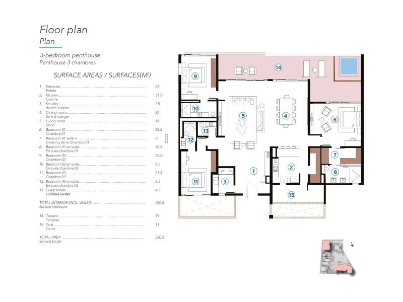 appartement 4 pièces en vente sur Trou aux Biches Trou aux Biches Appartement 4 pièces 250 m² Vente