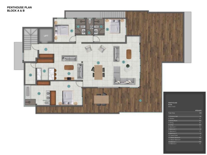 Grand Baie Penthouse 4&nbsp;pièces 280&nbsp;m² Vente