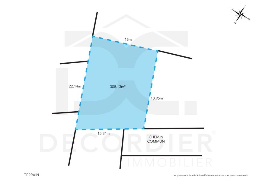 Pointe aux Piments Terrain 308.13 m² Vente