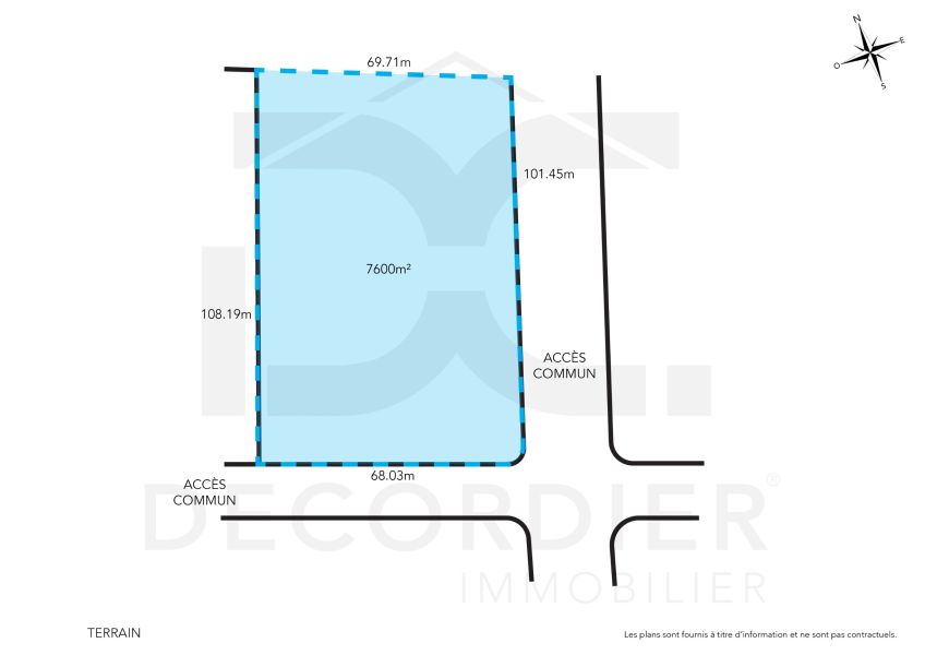 Calodyne Terrain 7600 m² Vente