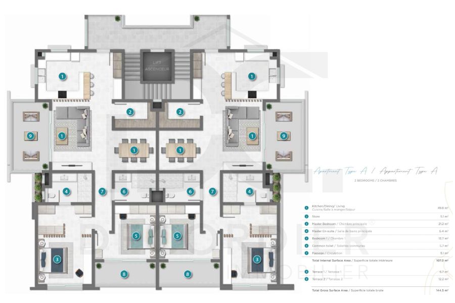Pereybere Appartement 3&nbsp;pièces 145&nbsp;m² Vente