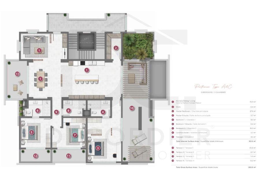 Pereybere Appartement 3&nbsp;pièces 145&nbsp;m² Vente