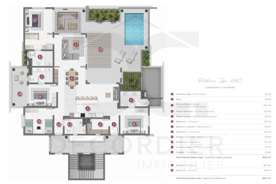 Pereybere Appartement 3&nbsp;pièces 145&nbsp;m² Vente