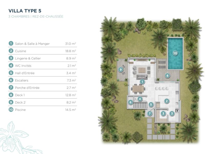 maison 5 pièces en vente sur Trou aux Biches Trou aux Biches Maison 5 pièces 193.3 m² Vente