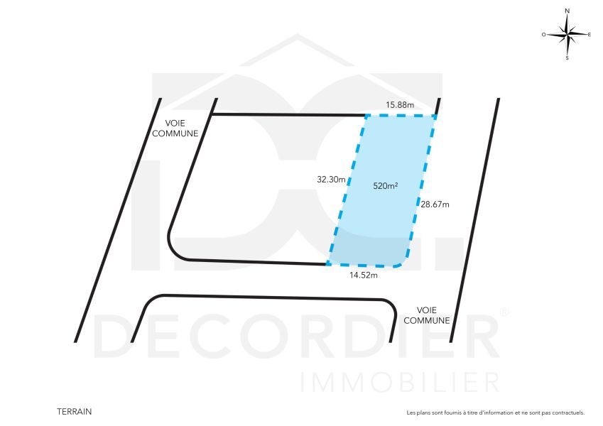 Pereybere Terrain 520&nbsp;m² Vente
