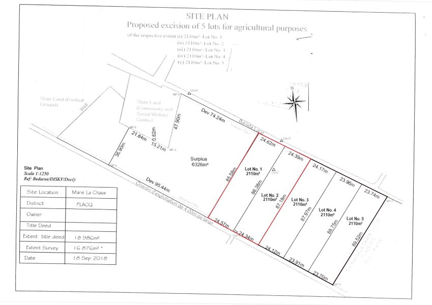 Flacq Terrain 4220 m² Vente