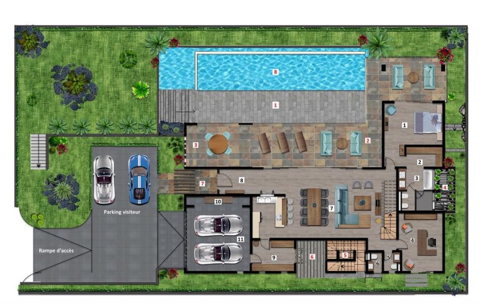 maison 6 pièces en vente sur Grand Baie Grand Baie Maison 6 pièces 703.32 m² Vente