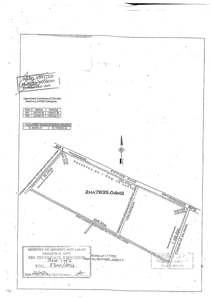 Grand Baie Terrain 2.53 ha Vente